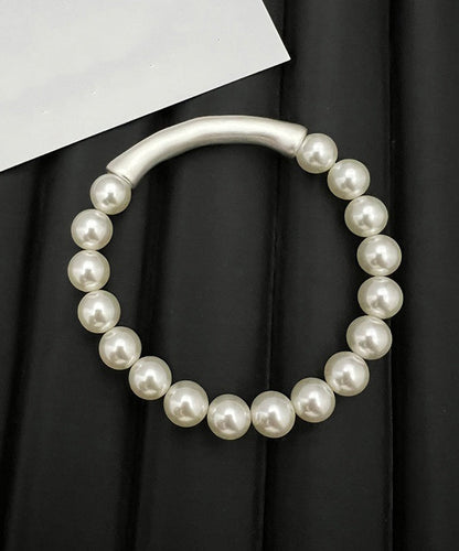 White Bamboo Joint Pearl Bracelet