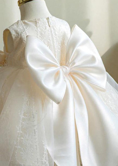 White Nail Bead Embroideried Tulle Long Dress Sleeveless Ys016