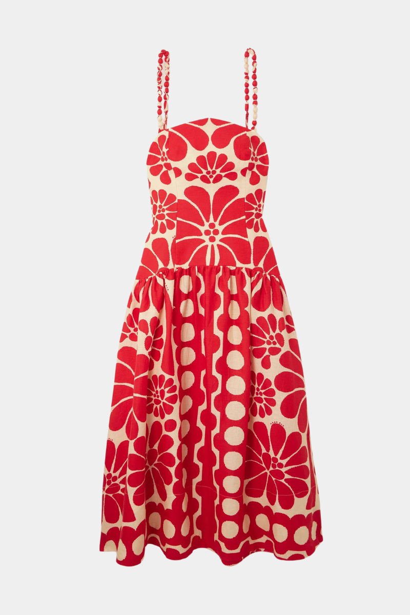 Élisabeth Spaghetti Maxi Dress in Red