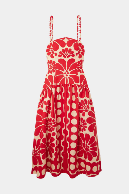 Élisabeth Spaghetti Maxi Dress in Red