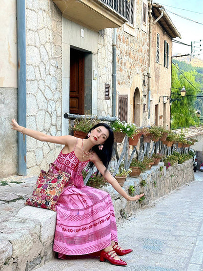 Embroidered Maxi Dress Summer Holiday Outfit