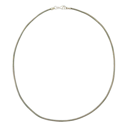 Sterling Silver 1.8mm Fine Metallic Gray Leather Cord Necklace