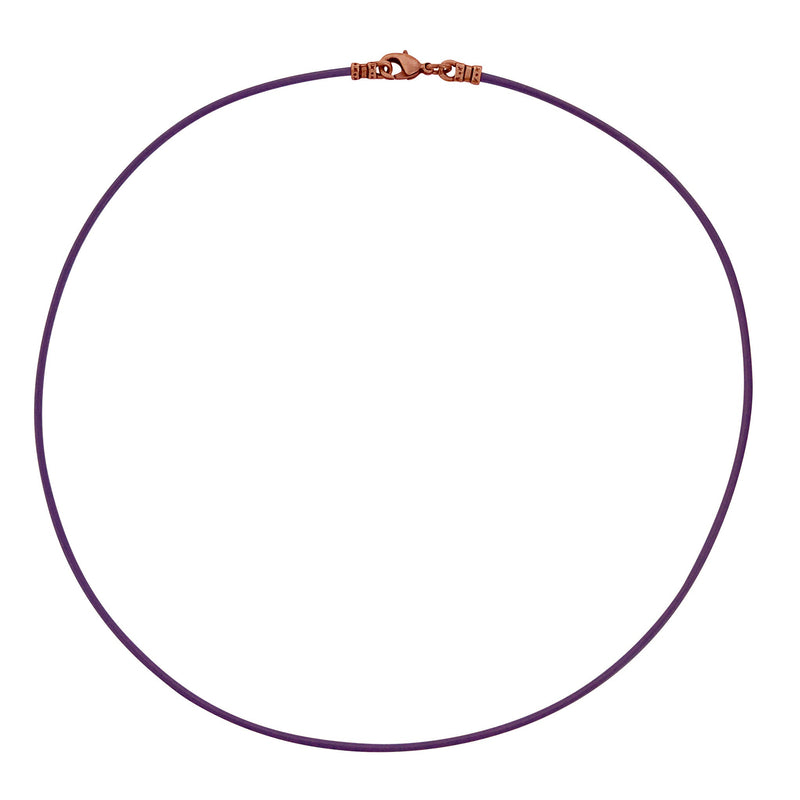 Antique Copper 1.8mm Fine Purple Leather Cord Necklace