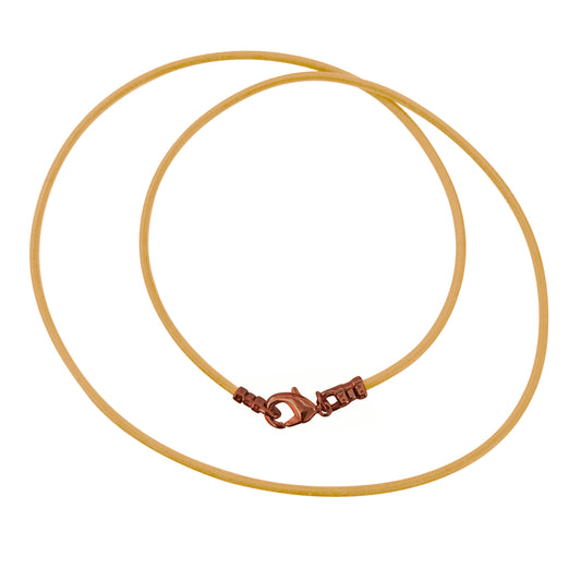 Antique Copper 1.8mm Fine Natural Light Tan Leather Cord Necklace