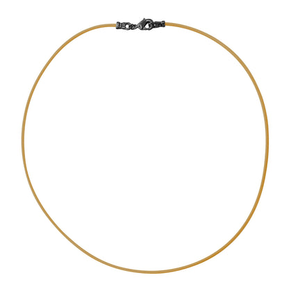 Gunmetal 1.8mm Fine Natural Light Tan Leather Cord Necklace
