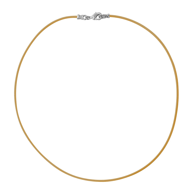 Sterling Silver 1.8mm Fine Natural Light Tan Leather Cord Necklace