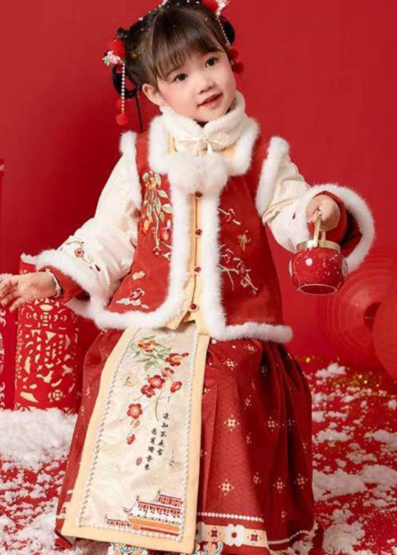Turtleneck Warm Fleece Coats Fur Collar and Maxi Skirts Two Pieces Set Winter Tr009