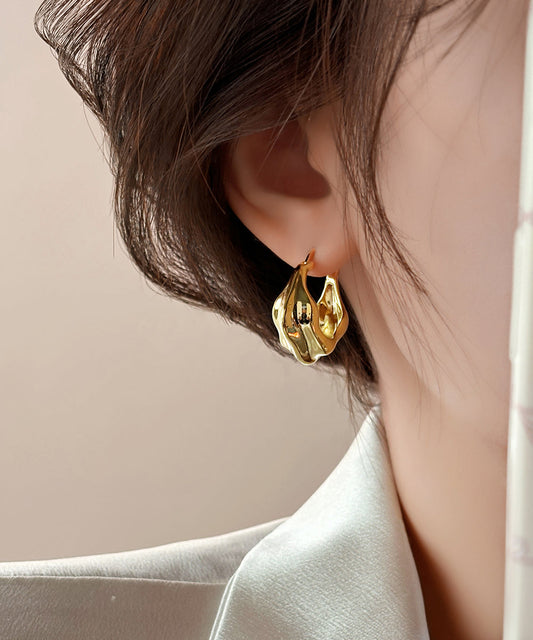 Overgild Gold Earrings Copper Hoop