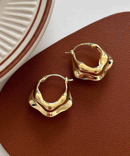Overgild Gold Earrings Copper Hoop