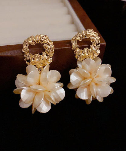 Gold Copper Overgild Resin Hoop Earrings