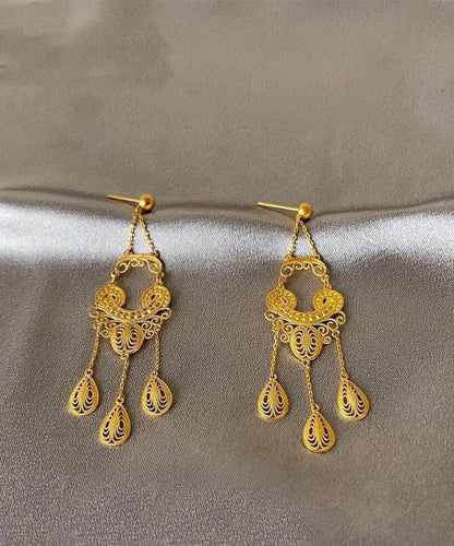 Gold Overgild Tassel Drop Earrings