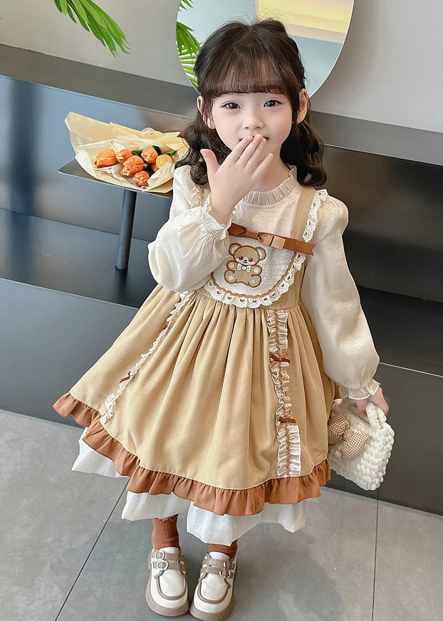 Green Stand Collar Print Long Dresses Puff Sleeve Ye028