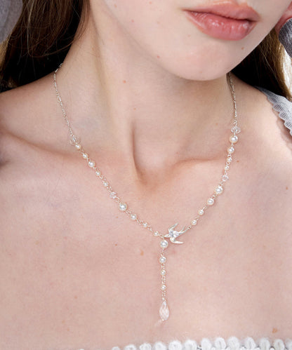 Little Bird Pearl Sky Star Silver Plated Pendant Necklace