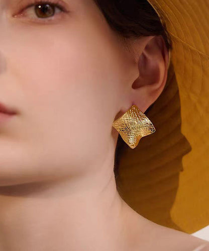 Metal Square Geometric Stud Earrings