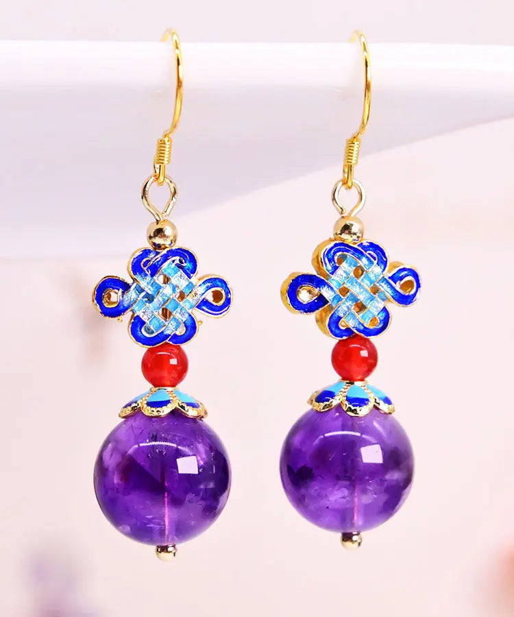 Sterling Silver Overgild Crystal Zircon Drop Earrings
