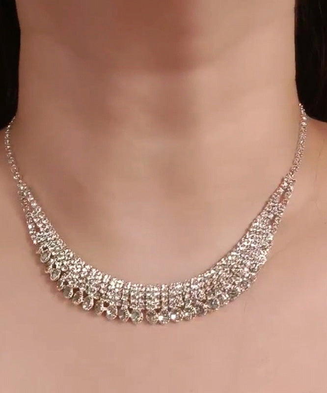 Silk Alloy Zircon Pendant Necklace