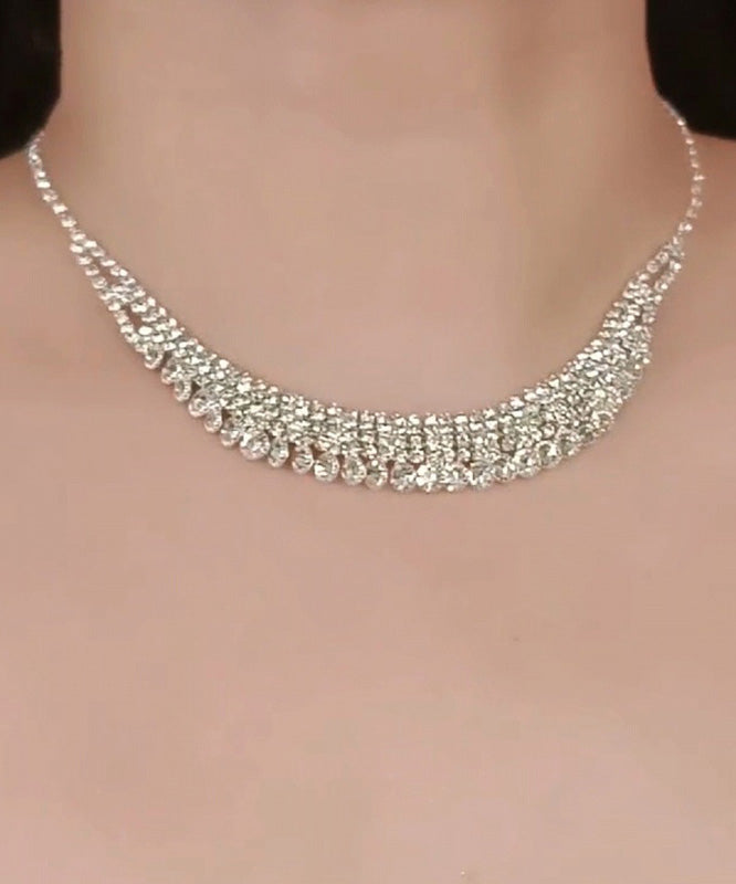 Silk Alloy Zircon Pendant Necklace