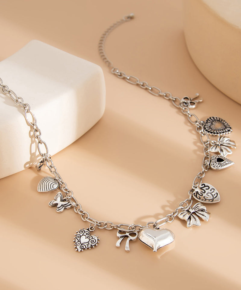 Silk Sterling Silver Asymmetrical Pendant Necklace