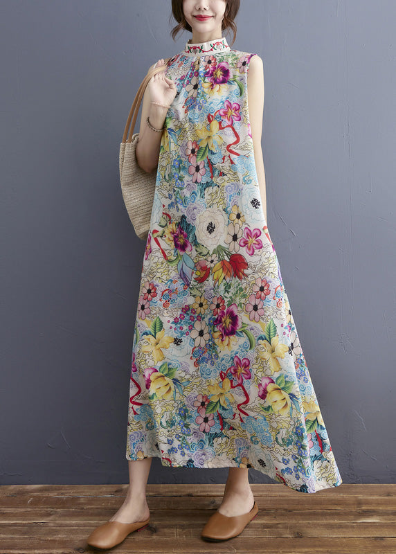 Turtleneck Print Holiday Maxi Dresses Summer Ac2009