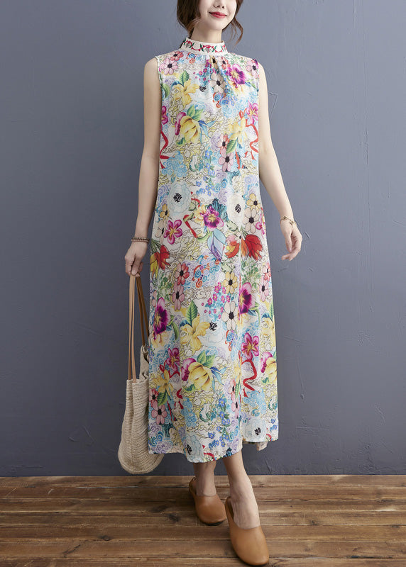 Turtleneck Print Holiday Maxi Dresses Summer Ac2009