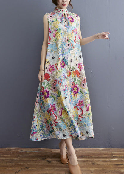 Turtleneck Print Holiday Maxi Dresses Summer Ac2009