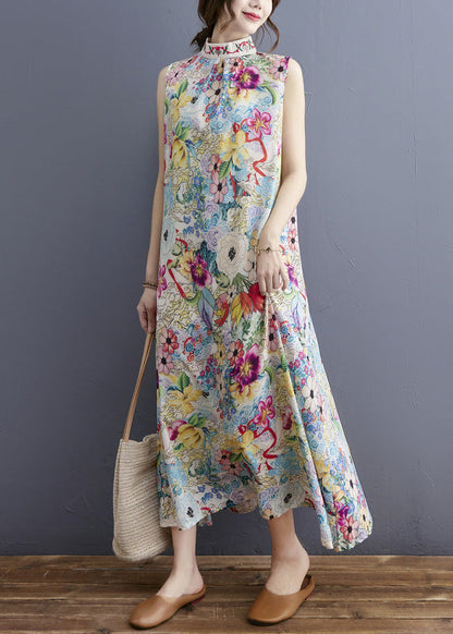 Turtleneck Print Holiday Maxi Dresses Summer Ac2009