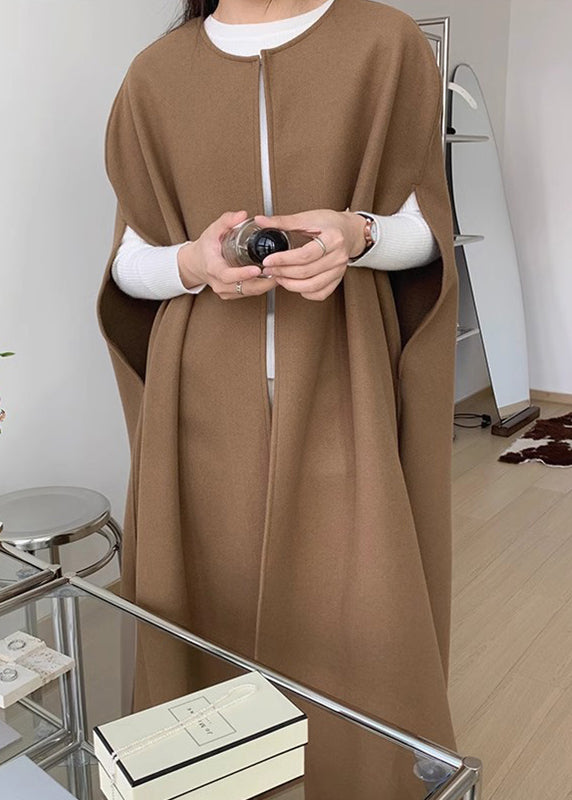 Black Oversized Pockets Woolen Coats Sleeveless Tz019