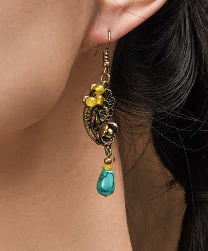 Fine Colorblock Turquoise Fine Copper Drop Earrings