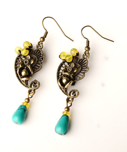 Fine Colorblock Turquoise Fine Copper Drop Earrings