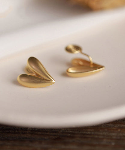 Gold Lovestud Copper Earrings Alloy Fine