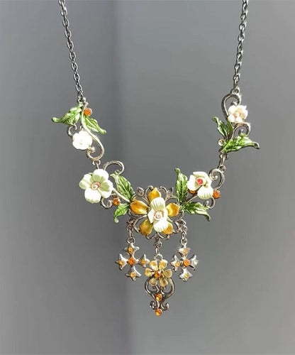 Fine Silk Sterling Silver Tassel Lariat Necklace
