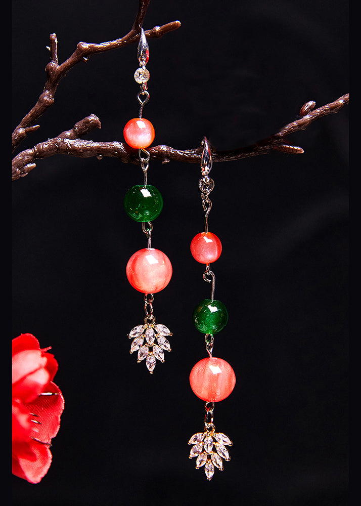 Fine Turquoise Grape Shape Zircon Drop Earrings