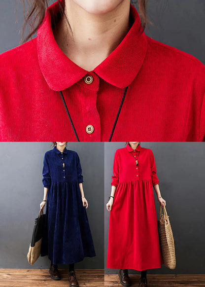 Corduroy Long Dress Long Sleeve