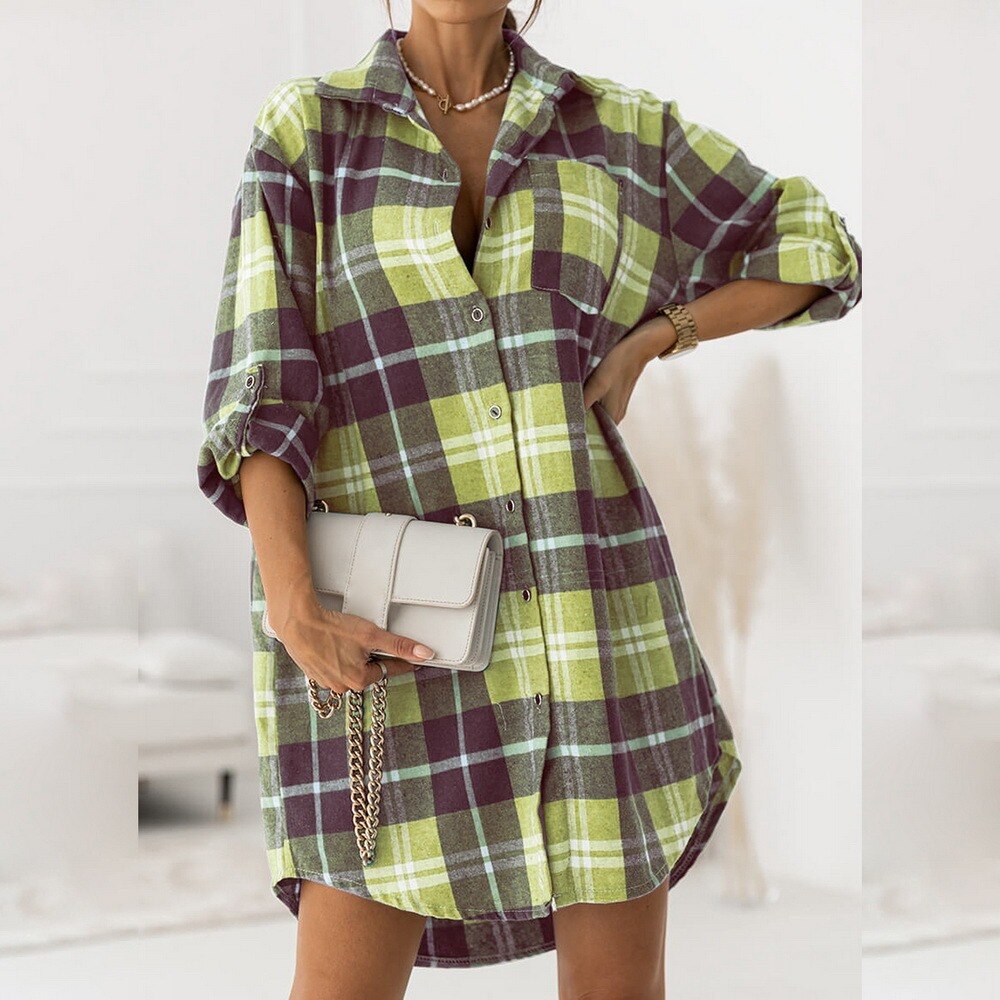 Retro Plaid Blouse