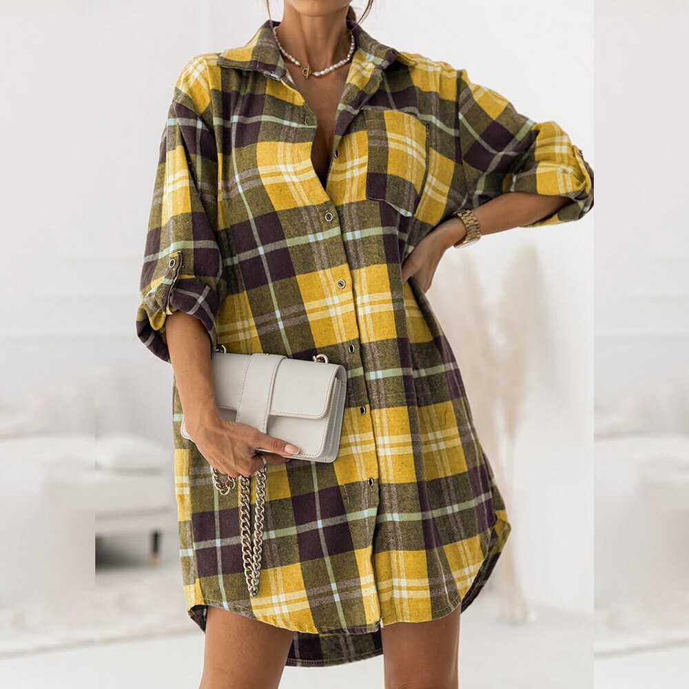 Retro Plaid Blouse