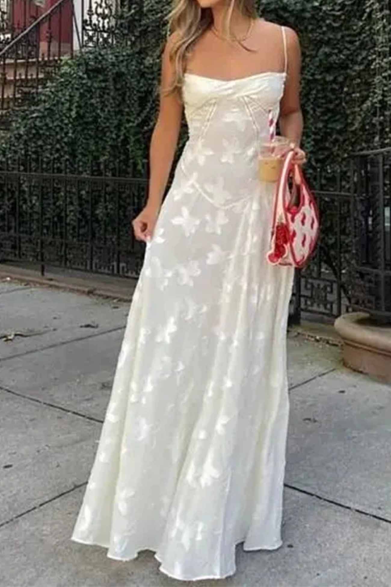 Jacquard Tassel Lace Up Maxi Dress