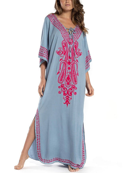 French Black Lace Up Side Open Cotton Long Dresses Summer Aa1052