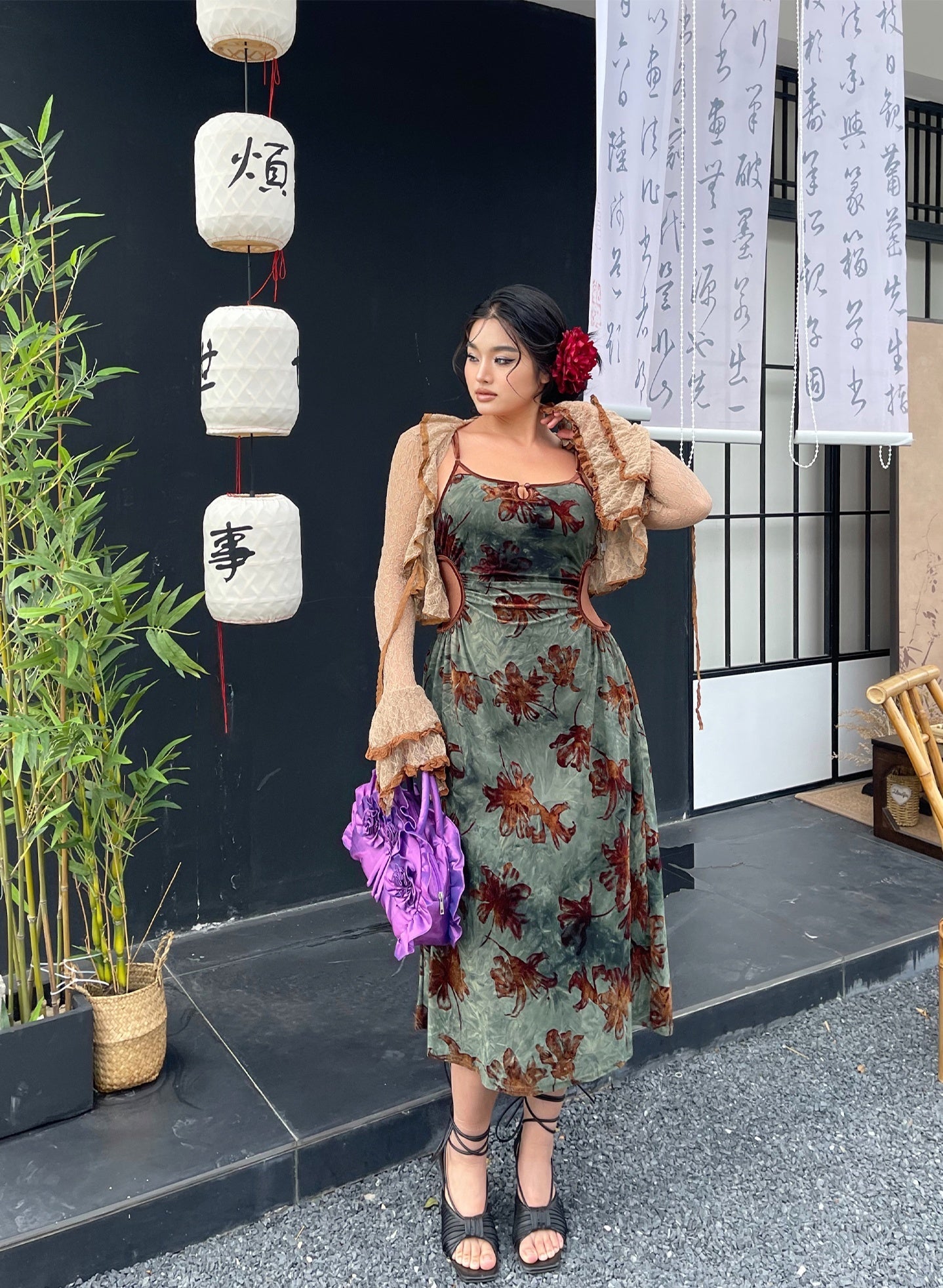 Cheongsam Cami Maxi Dress
