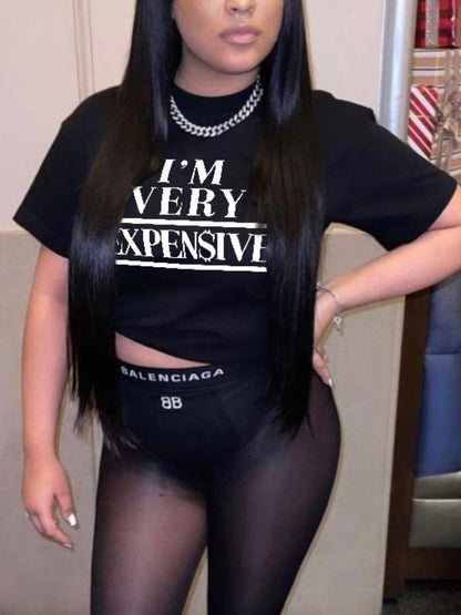 Expensive Letter Print T-shirt Ar5021