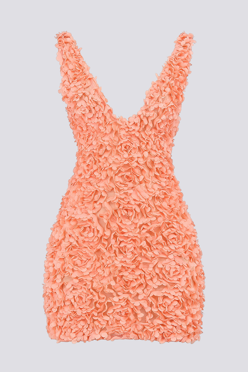 Gaëlle Plunge Neck Mini Dress