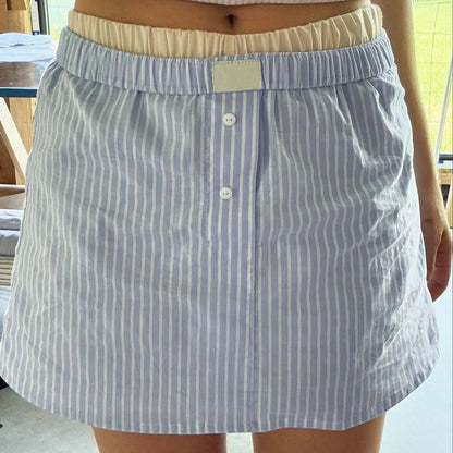 Plaid Gingham Low Rise Skirt