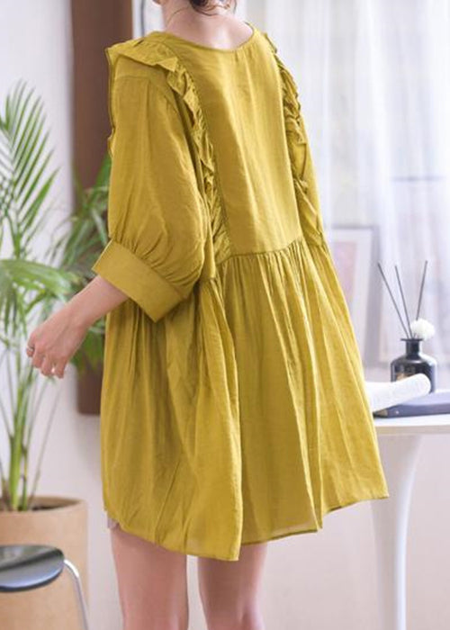 Ginger Wrinkled Cotton Blouse V Neck Half Sleeve Mn069