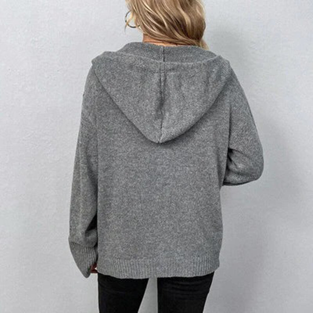 Hazel | ’s Hooded Knit Open Front Button Cardigan