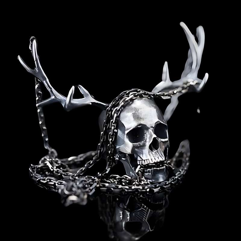Antlers Skull Pendant