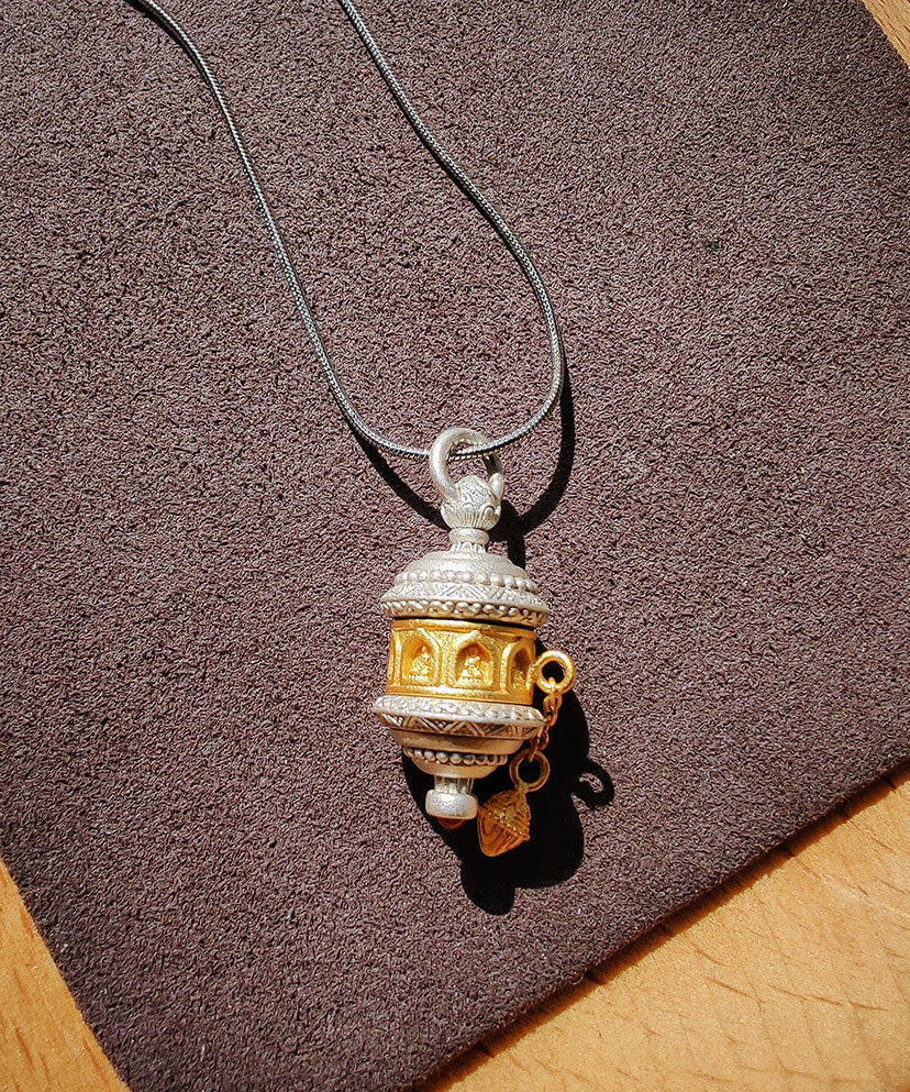 Handmade Original Design Silver Gilding Eight Guardian Pendant Necklace