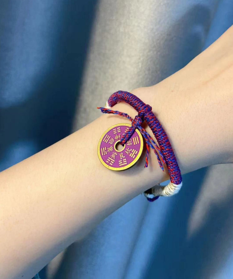 Handmade Purple Hand Woven Tassel Charm Bracelet Kx1028