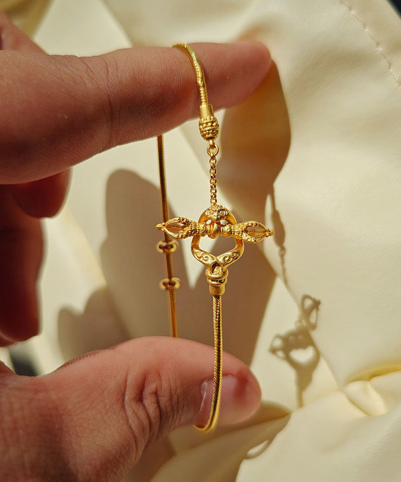 Handmade Silver Gilding Diamond Pestle Bracelet