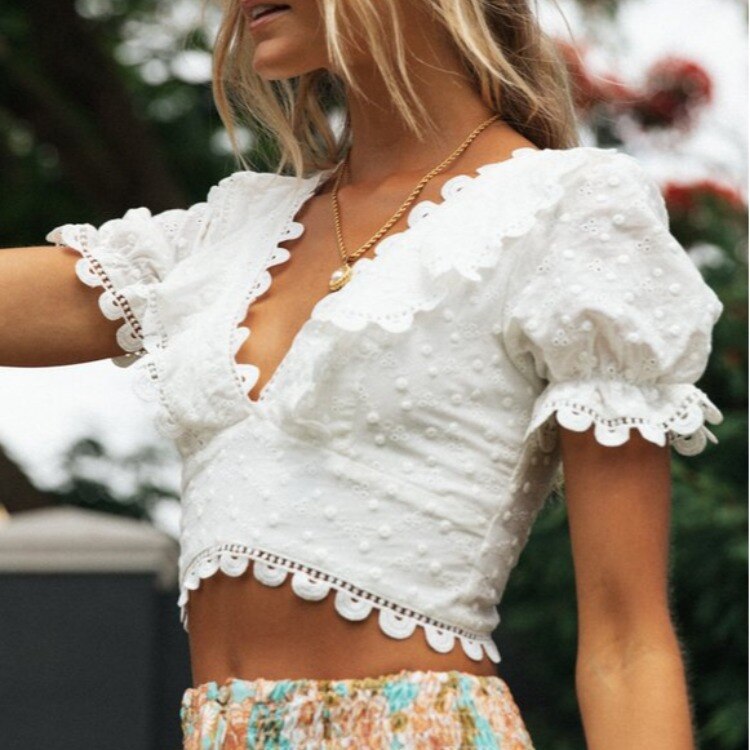 Tassel Lace Beach Blouse