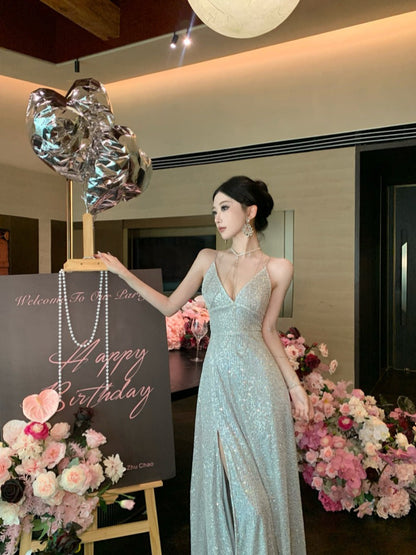 Sequin Red Maxi Dress Birthday & Evening Gown