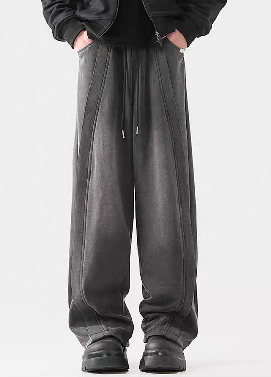 Wide-leg Washed Drawstring Pants